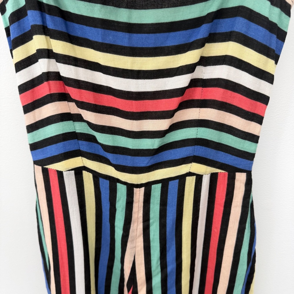 House of Harlow x Revolve Off Shoulder Wide Leg Cropped Jumpsuit Stripe Size XXS - Picture 8 of 16